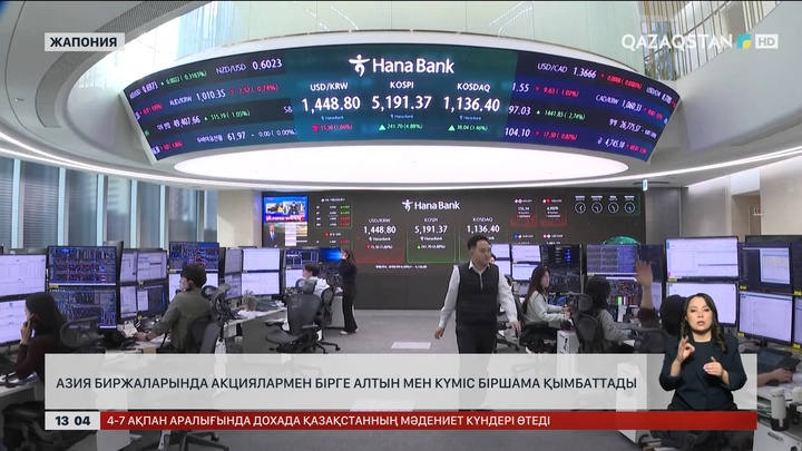 Азия биржаларында акциямен қоса алтын мен күміс те қымбаттады