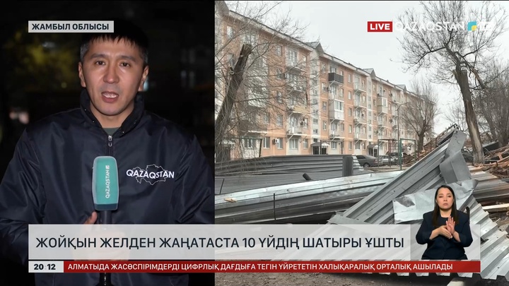 Жойқын желден Жаңатаста 10 үйдің шатыры ұшты
