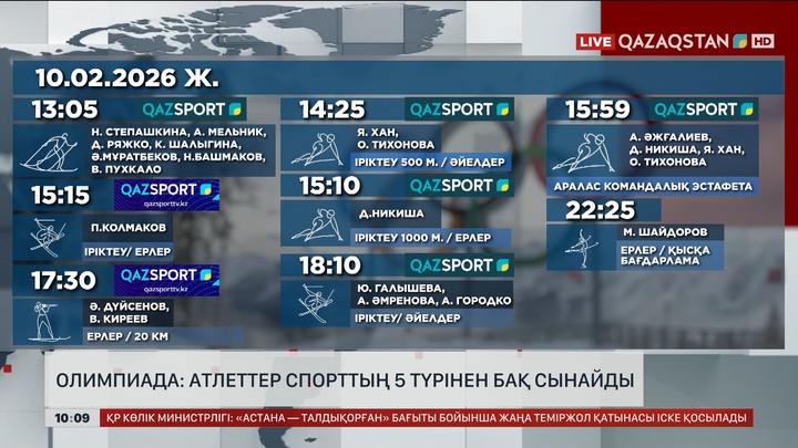 Олимпиада: Атлеттер спорттың 5 түрінен бақ сынайды 