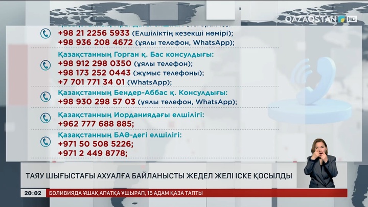 Таяу Шығыстағы ахуалға байланысты жедел желілер іске қосылды