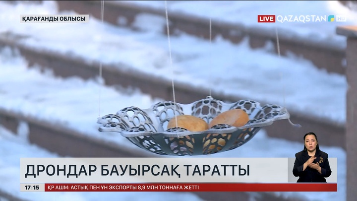 Қарағандыда дрондар бауырсақ таратып жүр