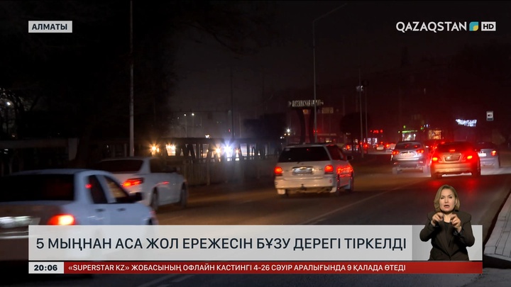 Алматыда 5 мыңнан аса жол ережесін бұзу дерегі тіркелді