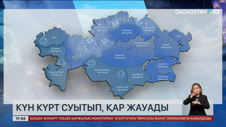 Алдағы үш күнде күн күрт суытып, қар жауады