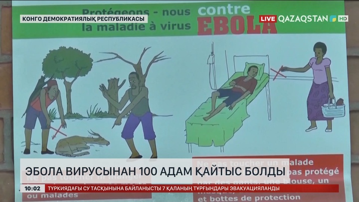 Конгода эбола вирусынан 100 адам қайтыс болды
