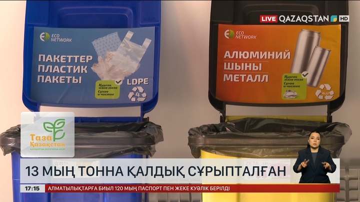 «EcoQolday» арқасында 13 мың тонна қалдық сұрыпталған