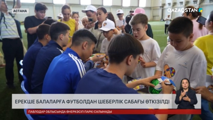 «Астана» футболшылары ерекше балаларға шеберлік сабағын өткізді