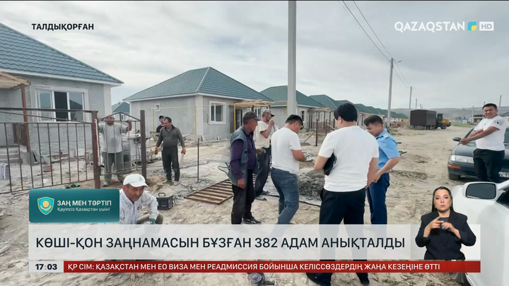Жетісу облысында көші-қон заңнамасын бұзған 382 адам анықталды