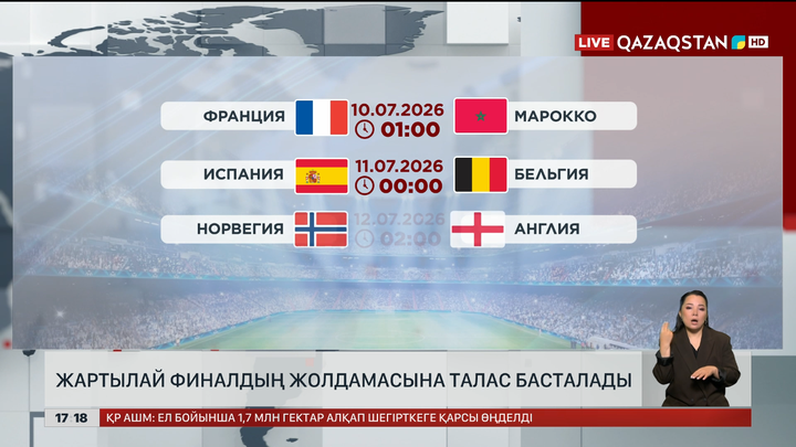 ӘЧ – 2026: Футбол кестесі