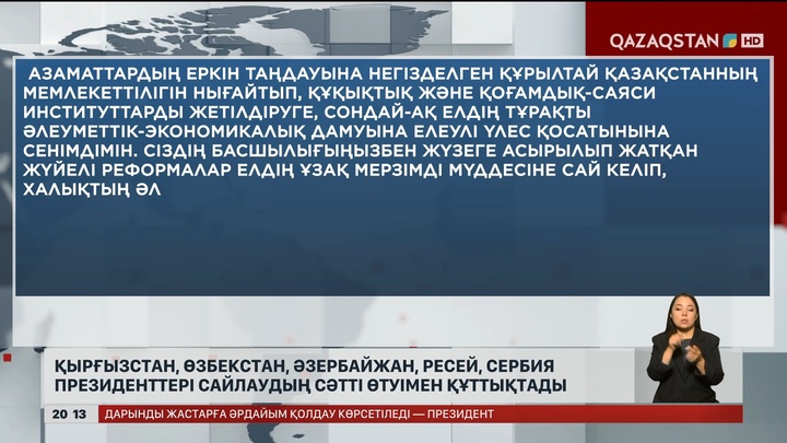  Қырғызстан, Өзбекстан, Әзербайжан, Ресей, Сербия президенттері сайлаудың сәтті өтуімен құттықтады