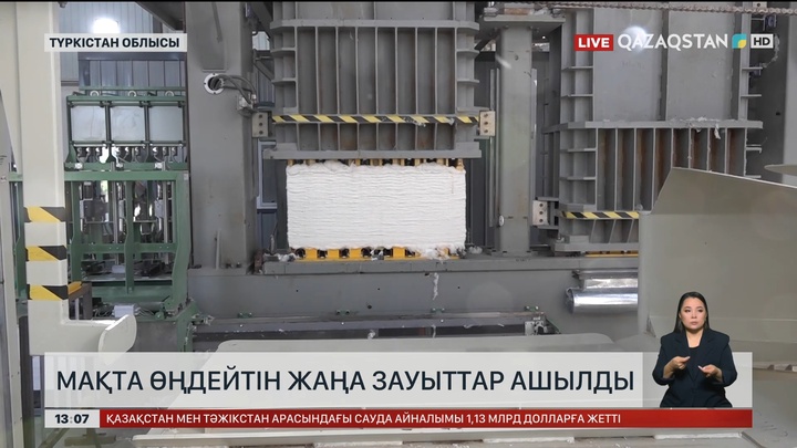 Түркістан облысында мақта өңдейтін 2 зауыт іске қосылған