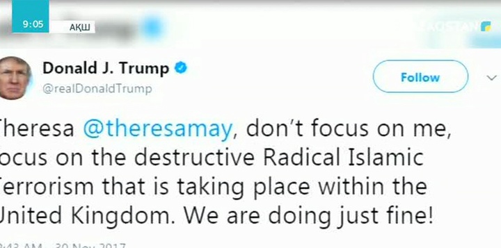 Трамптың твиттердегі парақшасында мұсылмандарға қарсы видео пайда болды
