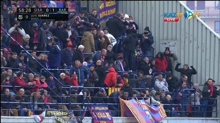 «Осасуна» - «Барселона»: Луис Суарестің голы - 0:1 (ВИДЕО)