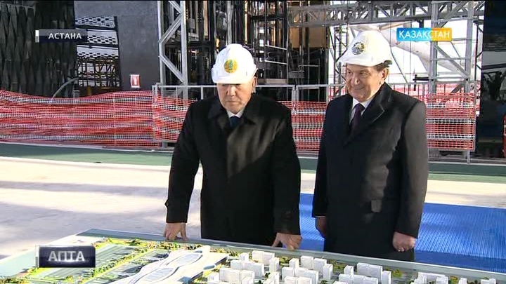 Шавкат Мирзиеев пен Нұрсұлтан Назарбаев Астананың бірқатар нысандарын аралады