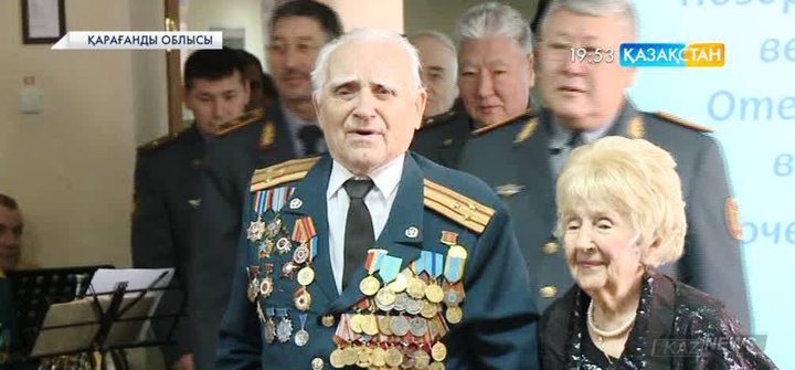 Қарағандыдағы 65/05 әскери бөлімі  соғыс ардагері Николай Пастуховтың мерейтойын атап өтті