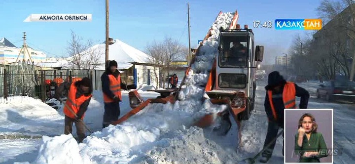 Ақмола облысында қарды тазалау жұмыстары қызу жүріп жатыр