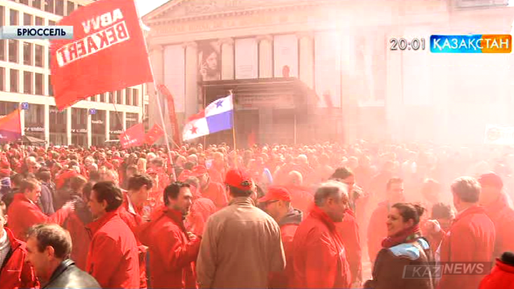 Брюссельде  көлік саласының қызметкерлері ереуілге шықты