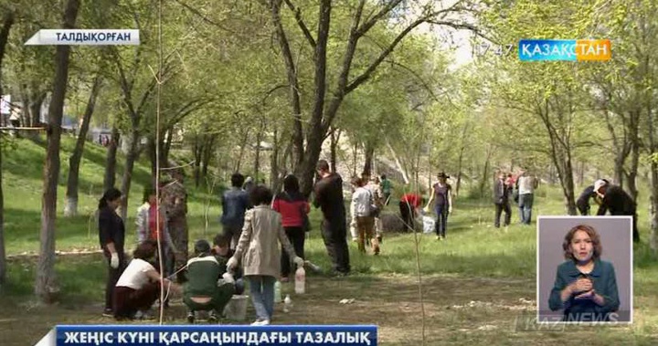 Талдықорған әскери гарнизоны Жеңістің 71 жылдығы қарсаңында қалада тазалық жұмыстарын жүргізді