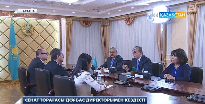 Сенат төрағасы Қасым-Жомарт Тоқаев ДСҰ - ның бас директоры Роберто Азеведомен кездесті