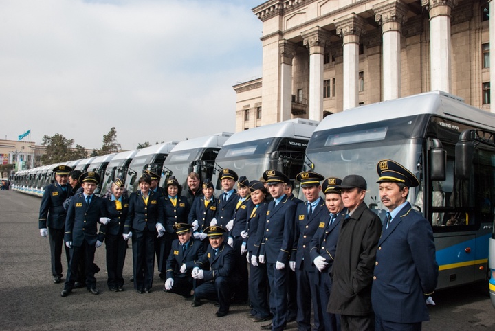 Алматыда жаңа автобус паркі пайдалануға берілді