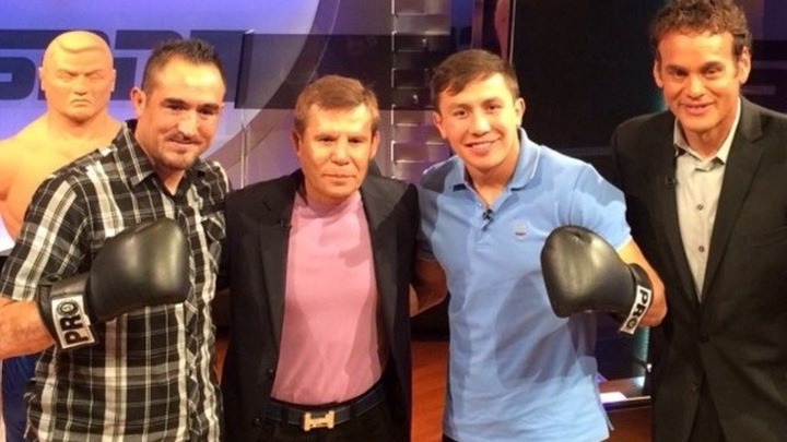 Геннадий Головкин мен  Марко Антонио Рубио ESPN телеарнасында жолықты