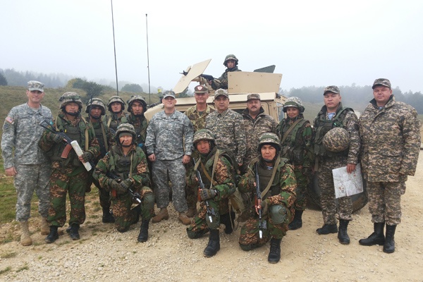 «Қазбат» бітімгершілік батальоны «Дала қыраны-2014» халықаралық оқу-жаттығуында өз шеберліктерін көрсетуде