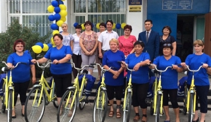 Павлодар облысындағы  пошта бөлімшелерінің мамандары велосипедтермен қамтылды