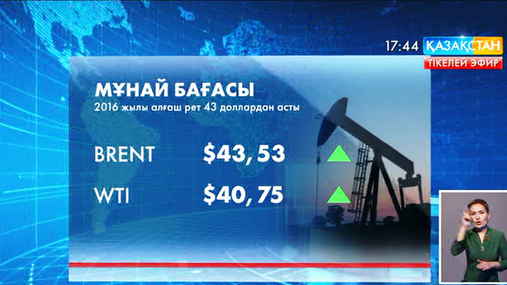 Мұнай баррелінің бағасы 43 доллардан асты