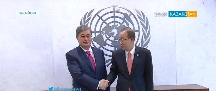Парламент Сенатының Төрағасы Қасым-Жомарт Тоқаев БҰҰ-ның Бас хатшысы Пан Ги Мунмен кездесті