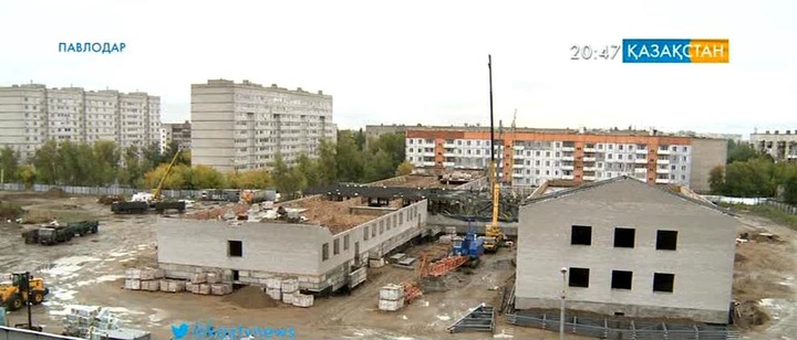 Павлодарда салынып жатқан жаңа мектептің төбесі опырылып түсті