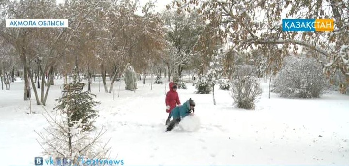 Ақмола облысында қалың қар түсті
