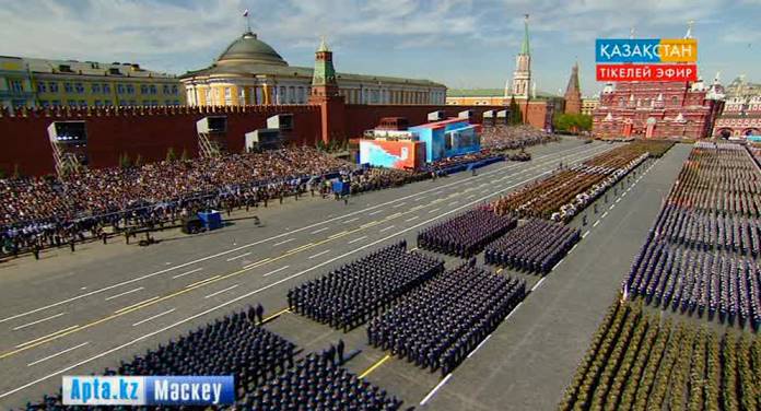 Мәскеудегі шеруге Қазақстаннан Құрлық әскері әскери институтының сардарлары қатысты