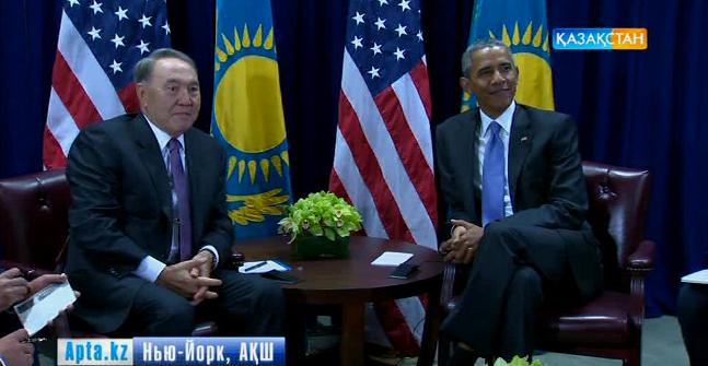 Нью-Йорк сапары барысында Нұрсұлтан Назарбаев АҚШ  Президенті Барак Обамамен кездесті