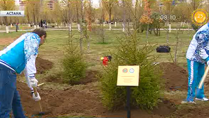 Олимпиада жүлдегерлері елордада тал егу шарасына қатысты